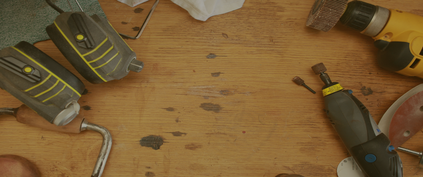 tools on a workbench